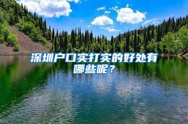 深圳户口实打实的好处有哪些呢？