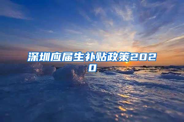 深圳应届生补贴政策2020