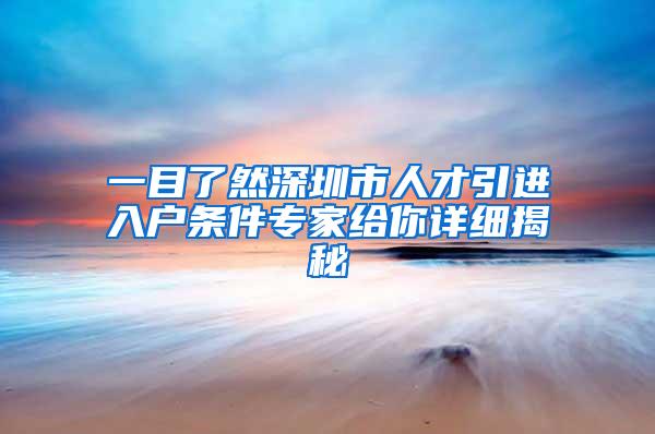 一目了然深圳市人才引进入户条件专家给你详细揭秘