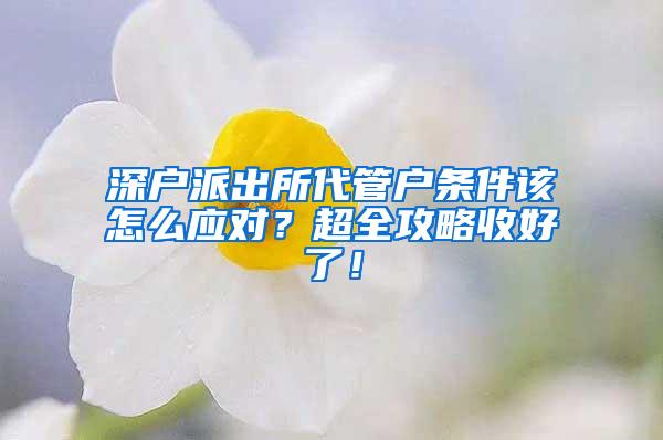 深户派出所代管户条件该怎么应对？超全攻略收好了！