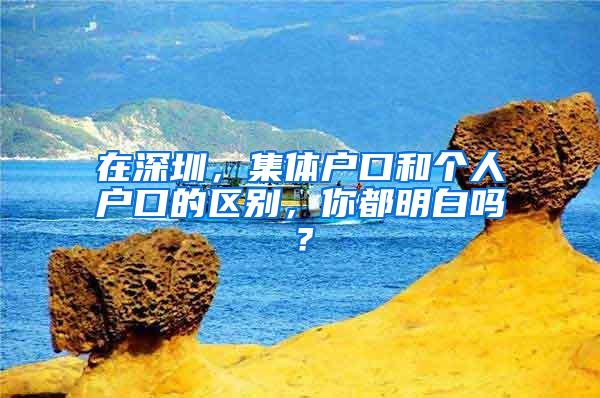 在深圳，集体户口和个人户口的区别，你都明白吗？