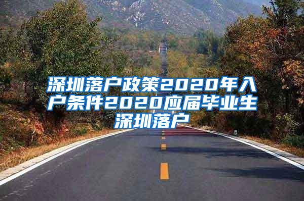 深圳落户政策2020年入户条件2020应届毕业生深圳落户