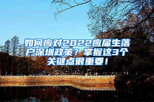 如何应对2022应届生落户深圳政策？掌握这3个关键点很重要！