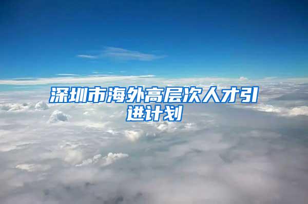 深圳市海外高层次人才引进计划