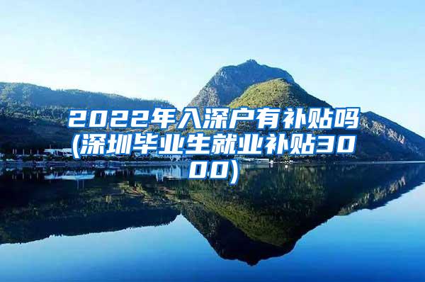 2022年入深户有补贴吗(深圳毕业生就业补贴3000)