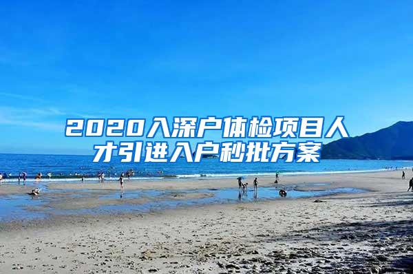 2020入深户体检项目人才引进入户秒批方案