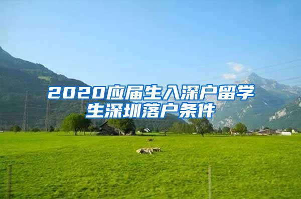 2020应届生入深户留学生深圳落户条件