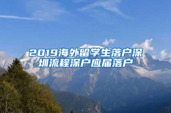 2019海外留学生落户深圳流程深户应届落户