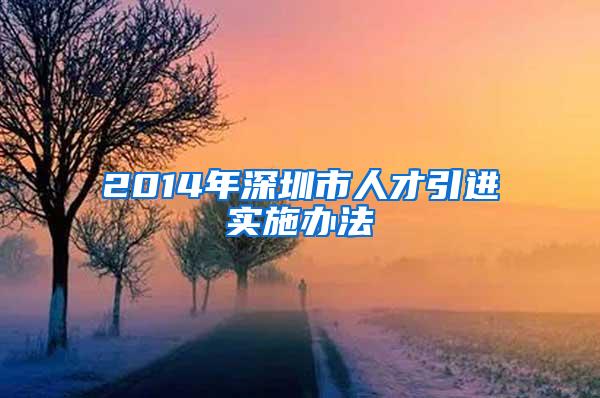 2014年深圳市人才引进实施办法