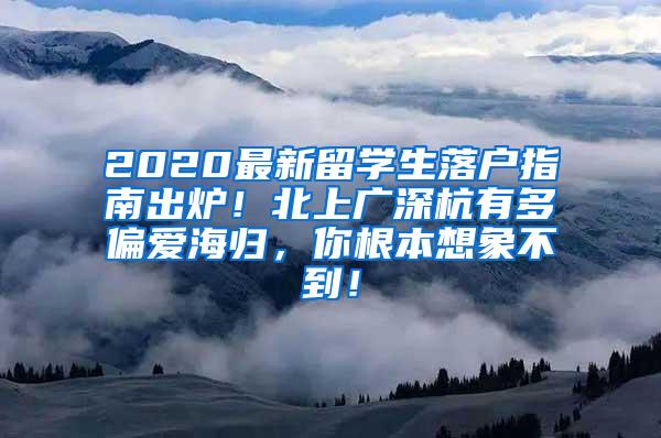 2020最新留学生落户指南出炉！北上广深杭有多偏爱海归，你根本想象不到！