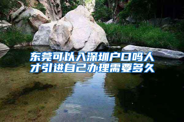 东莞可以入深圳户口吗人才引进自己办理需要多久