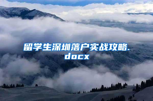 留学生深圳落户实战攻略.docx