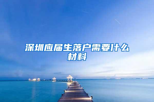 深圳应届生落户需要什么材料