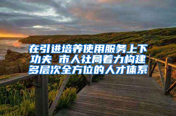 在引进培养使用服务上下功夫 市人社局着力构建多层次全方位的人才体系