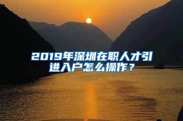 2019年深圳在职人才引进入户怎么操作？