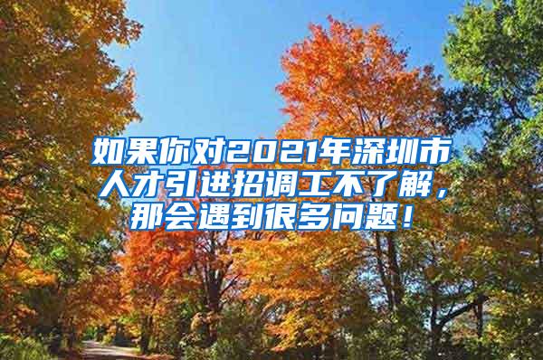 如果你对2021年深圳市人才引进招调工不了解，那会遇到很多问题！