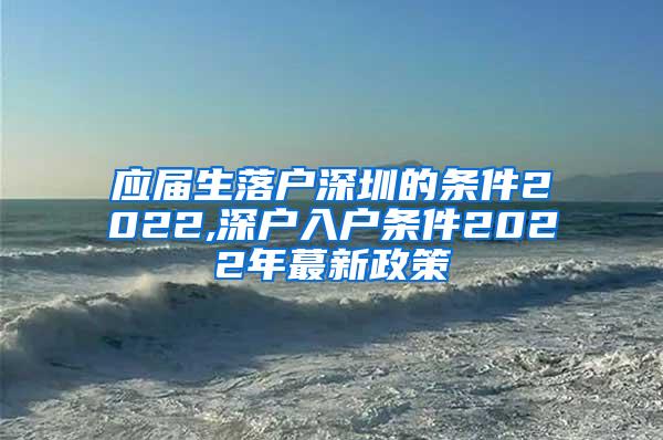 应届生落户深圳的条件2022,深户入户条件2022年蕞新政策