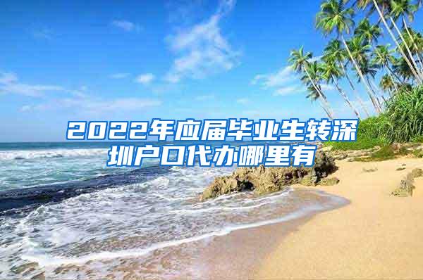 2022年应届毕业生转深圳户口代办哪里有