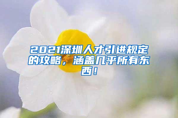 2021深圳人才引进规定的攻略，涵盖几乎所有东西！