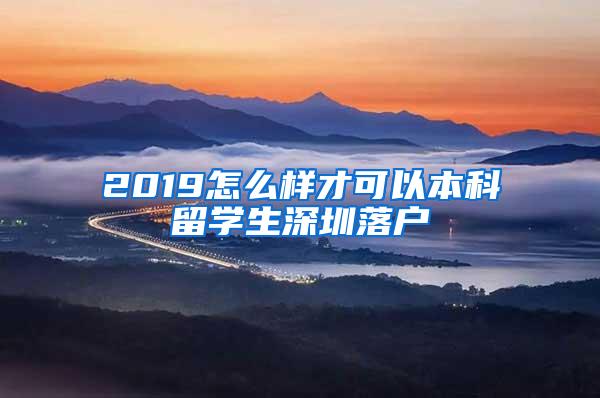 2019怎么样才可以本科留学生深圳落户