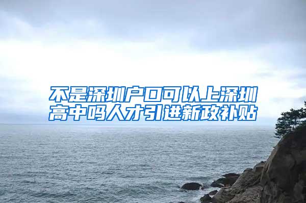 不是深圳户口可以上深圳高中吗人才引进新政补贴