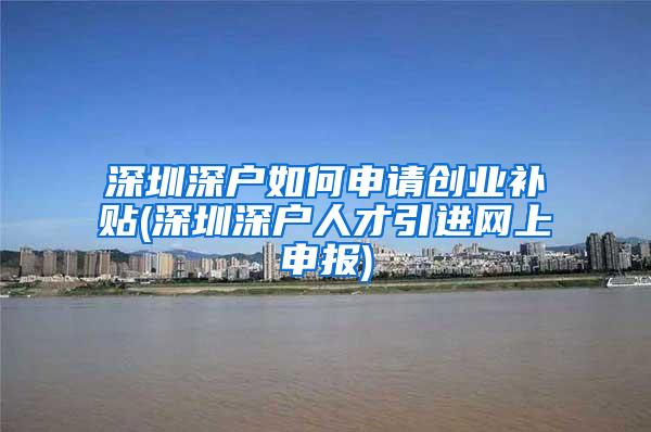 深圳深户如何申请创业补贴(深圳深户人才引进网上申报)