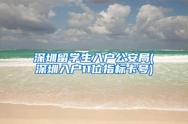 深圳留学生入户公安局(深圳入户11位指标卡号)