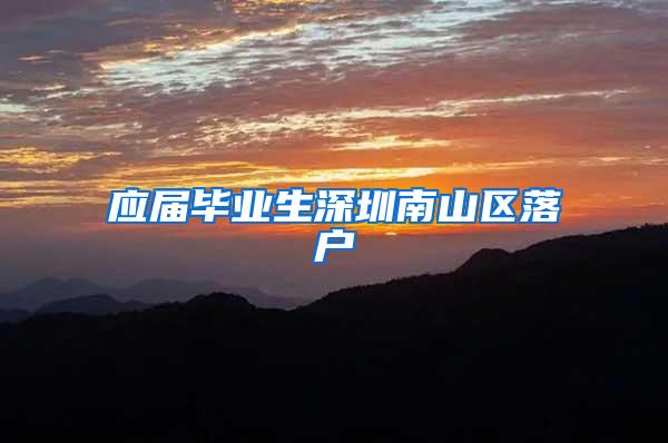 应届毕业生深圳南山区落户