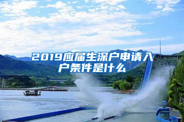 2019应届生深户申请入户条件是什么