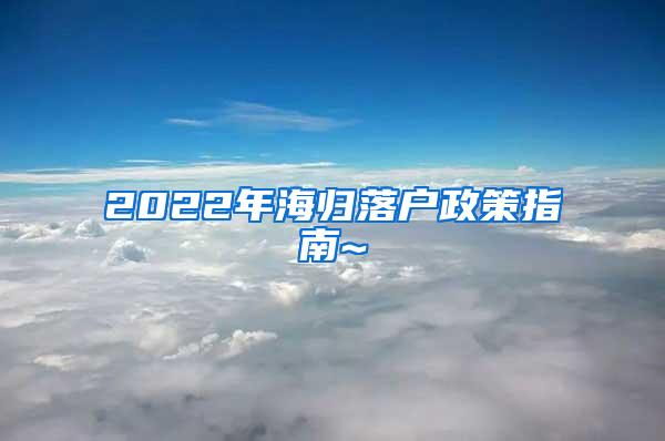 2022年海归落户政策指南~