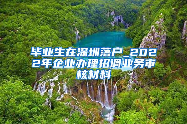 毕业生在深圳落户_2022年企业办理招调业务审核材料