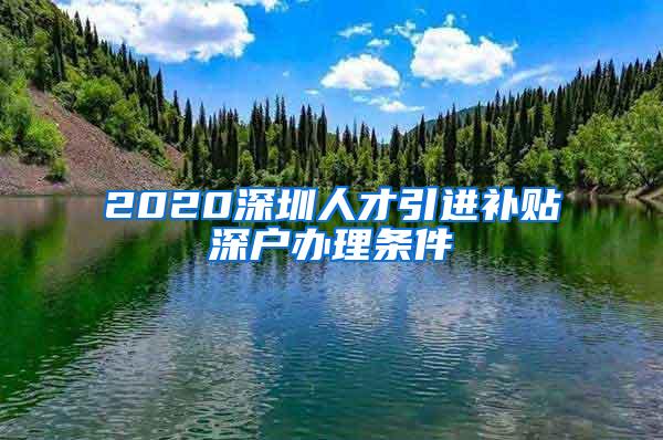 2020深圳人才引进补贴深户办理条件