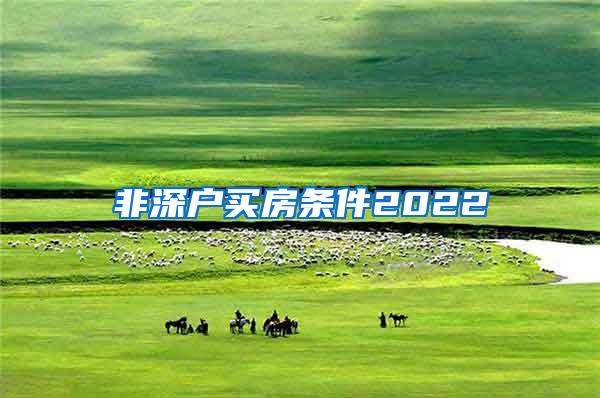 非深户买房条件2022