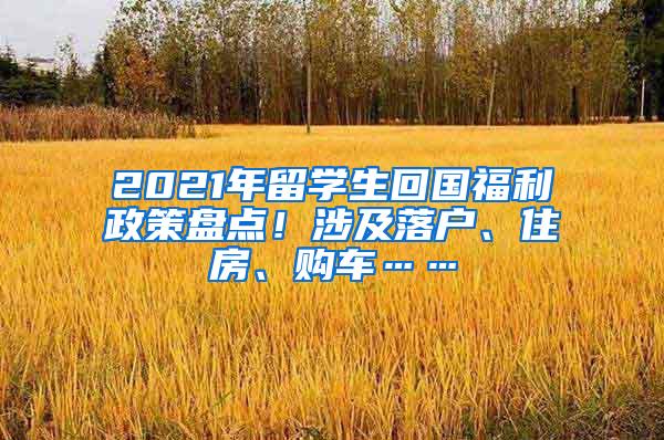 2021年留学生回国福利政策盘点！涉及落户、住房、购车……