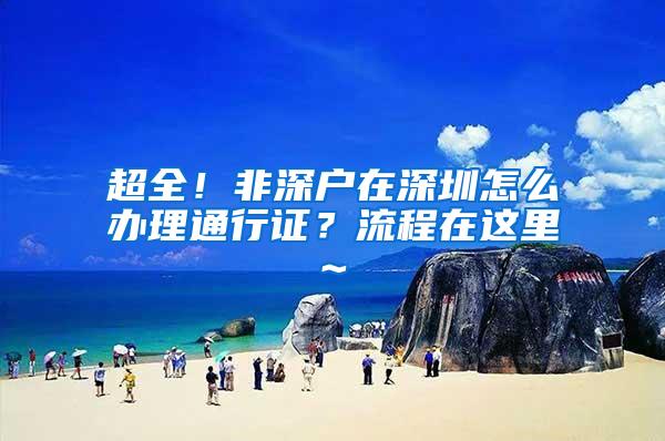 超全！非深户在深圳怎么办理通行证？流程在这里~