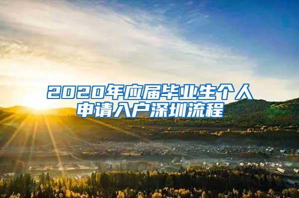 2020年应届毕业生个人申请入户深圳流程