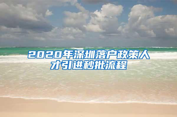 2020年深圳落户政策人才引进秒批流程