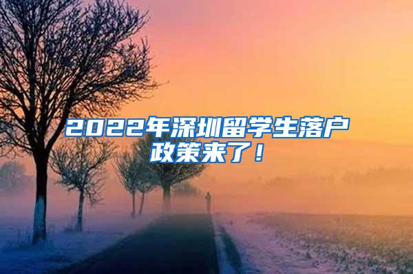 2022年深圳留学生落户政策来了！