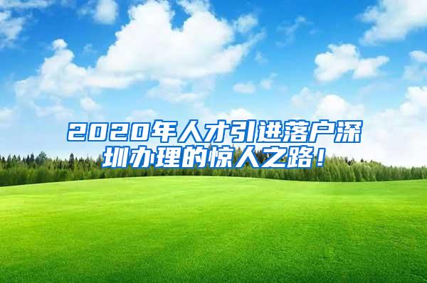 2020年人才引进落户深圳办理的惊人之路！