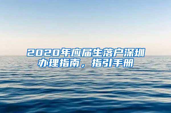 2020年应届生落户深圳办理指南，指引手册