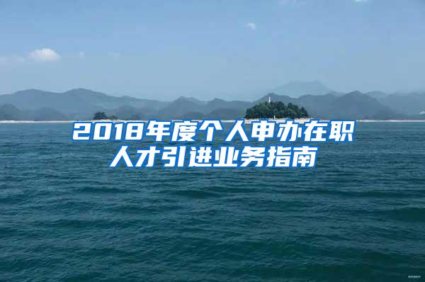 2018年度个人申办在职人才引进业务指南