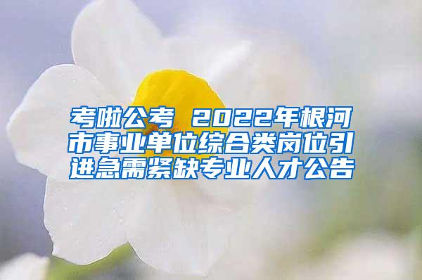 考啦公考 2022年根河市事业单位综合类岗位引进急需紧缺专业人才公告