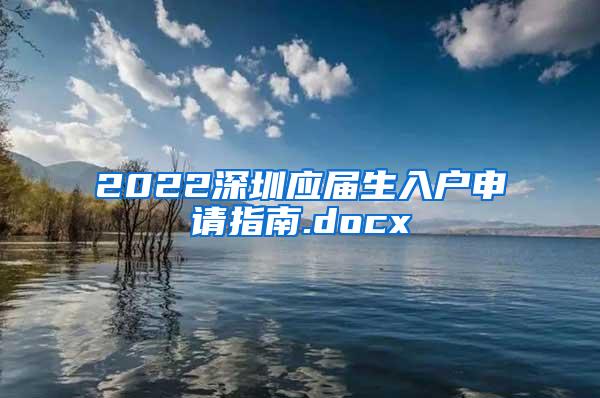 2022深圳应届生入户申请指南.docx