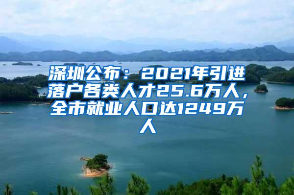 深圳公布：2021年引进落户各类人才25.6万人，全市就业人口达1249万人