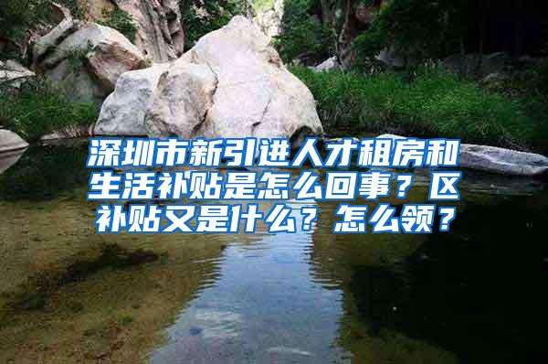 深圳市新引进人才租房和生活补贴是怎么回事？区补贴又是什么？怎么领？