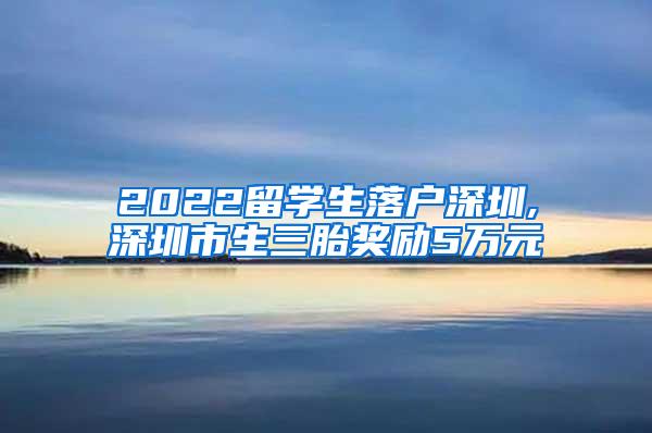 2022留学生落户深圳,深圳市生三胎奖励5万元