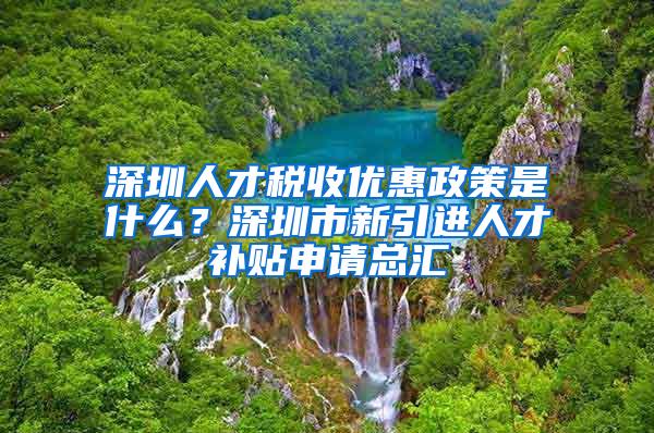 深圳人才税收优惠政策是什么？深圳市新引进人才补贴申请总汇