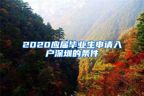 2020应届毕业生申请入户深圳的条件