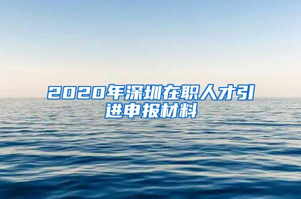 2020年深圳在职人才引进申报材料