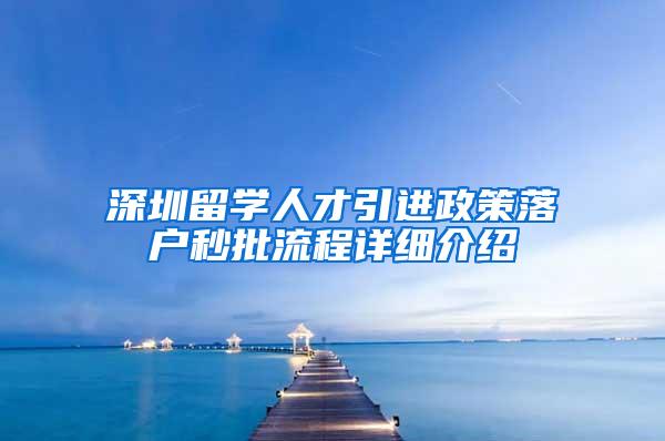 深圳留学人才引进政策落户秒批流程详细介绍